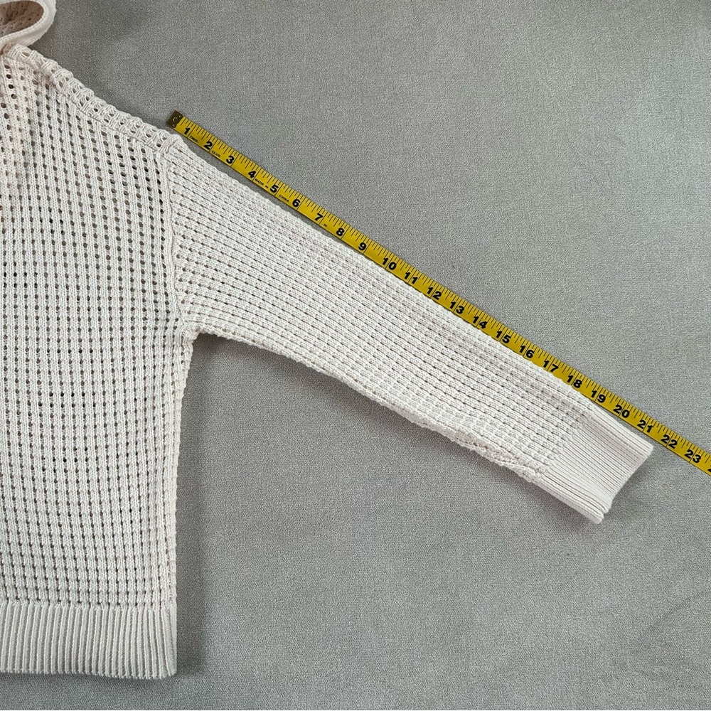 LOFT Cream Waffle Knit Hooded Sweater. Small. New. - Picture 8 of 8